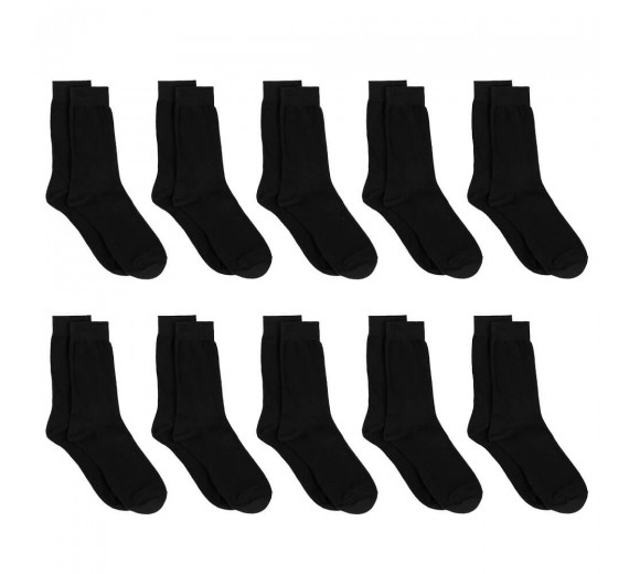 10 Par Sorte Sokker Størrelse 40-47 (10-pak)