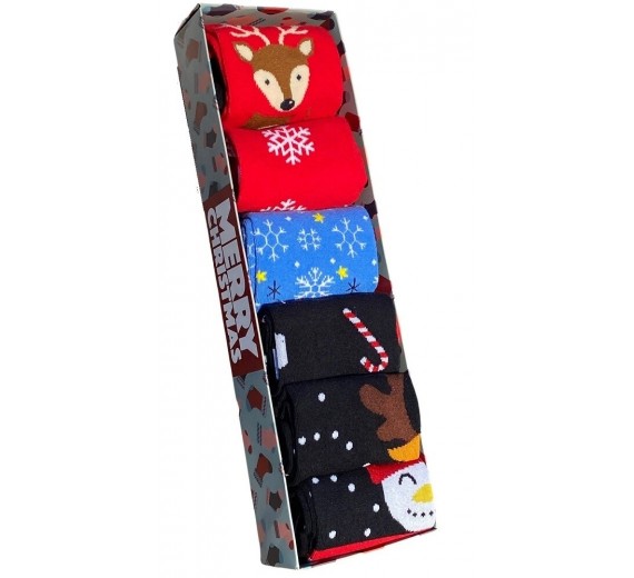 Pakke med 6 par julesokker, str. 40-47