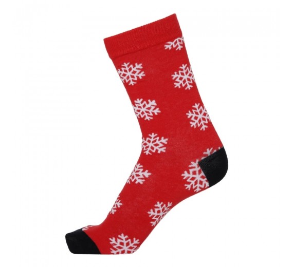 Julesokker, Rød Med Snefnug - Str. 40-47